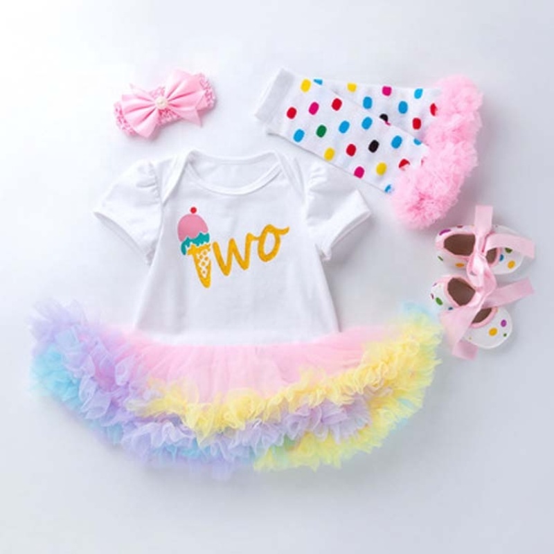 Wholesale Boutique Children Girl Birthday Tutu Dress Outfit Set With Baby Shoes And Leg Warmer And Headband 