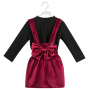 New Style Little Girls Shirt And Velvet Skirt Suit Casual Clothing Set