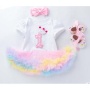 New Arrival Girl Smash Cake Cotton Clothing Set Baby Romper With Pettiskirts And Baby Shoes 