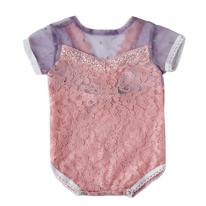 Newborn Flower Lace Romper Infant Baby Girl Ruffled  Short Sleeveless Jumpsuit  clothes