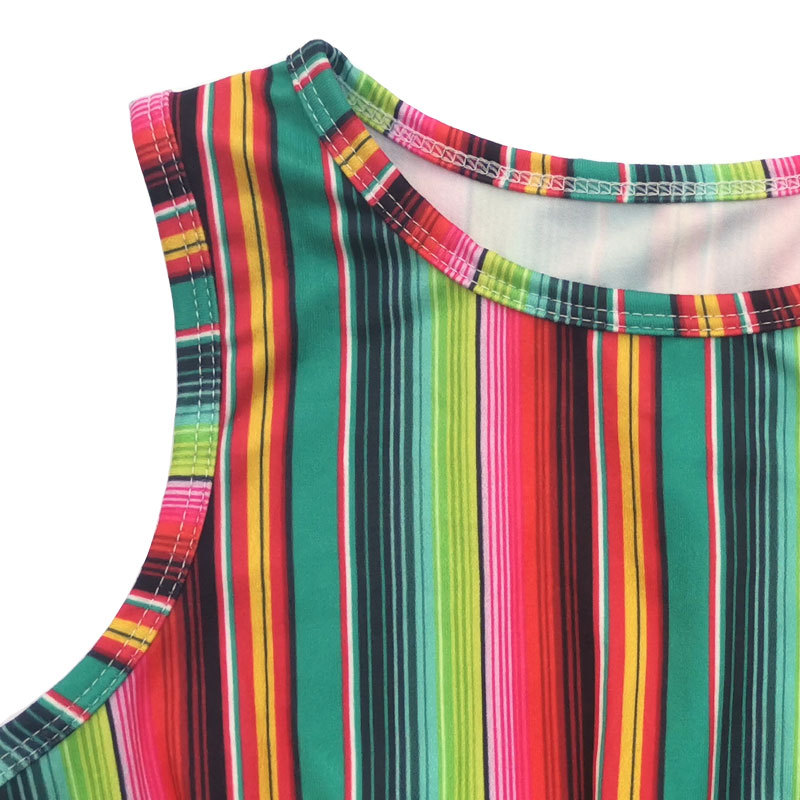 Factory Sale Children Stripe Girl Sleeveless Dresses For Summer 