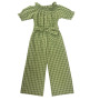 Wholesale new fall cotton plaid long pants romper kids girl jumpsuit RTS