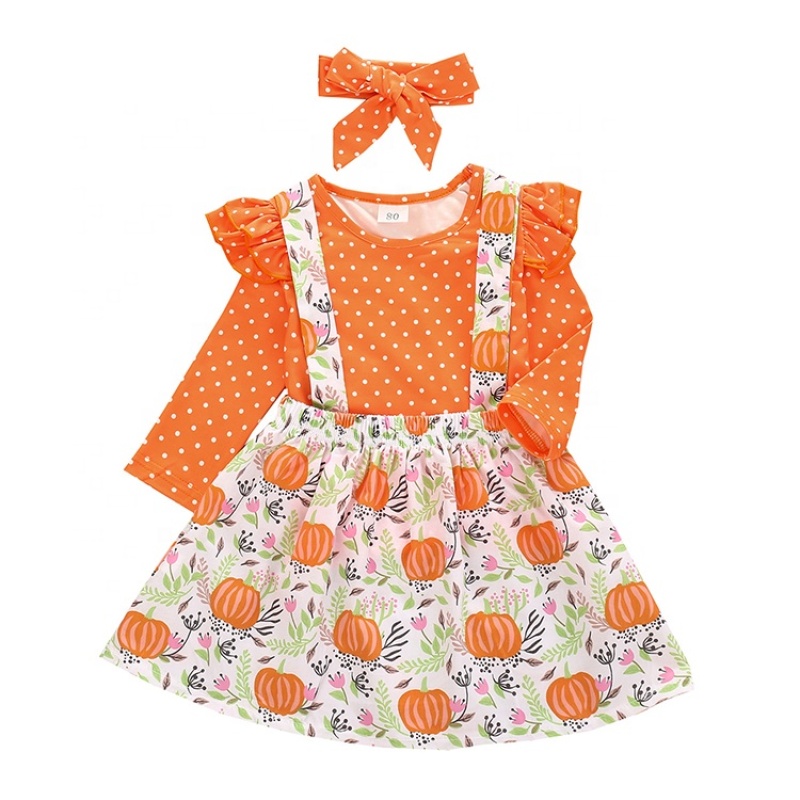2021 Halloween trendy ruffle cartoon printed romper suspender dress