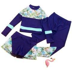 Wholesale long sleeve blue kids swimwear baby designer custom swimsuits
