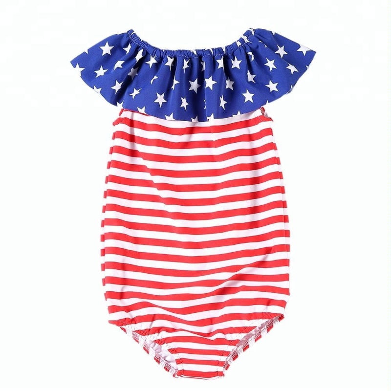 One Piece Child 4th of July Kids Swimsuit Bathing Suit Baby Girl Swimwear