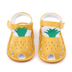 2021 cute white yellow flat heel hollow out fruit sandals
