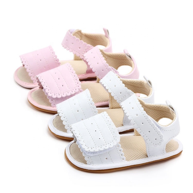 Greatsale pink white new born baby shoes double strap sandals