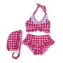 Popular three piece baby girls sport style ruched bikini swim wear