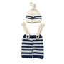Newborn Photography Props Baby Navy Blue Hat Striped Crochet Knitting Clothing Set