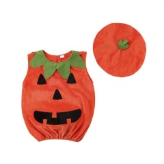 2021 sleeveless cute baby cartoon custom halloween pumpkins costume