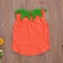 New arrival halloween cute sleeveless cartoon pumpkin baby top