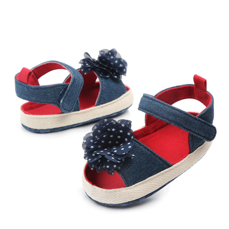 Summer new designs cute baby comfort shoes cotton sandals