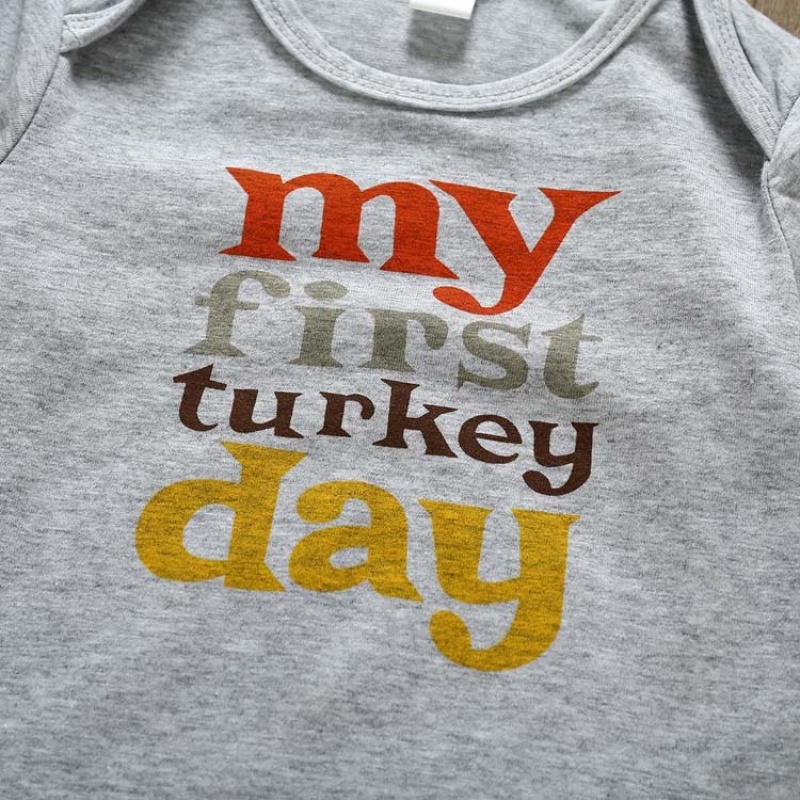Lastest thanksgiving cute high quality organic cotton 0-2 years baby rompers