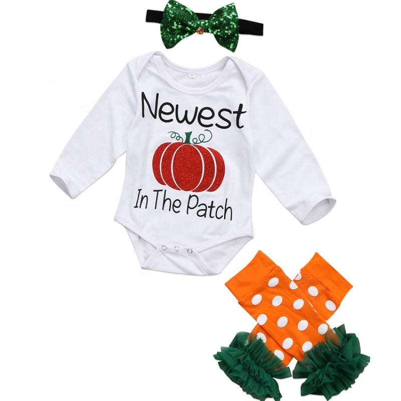 2021 factory halloween sequin hair bow leg warmer designer romper set