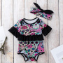 Halloween trendy punk  ruffle half sleeve boutique clothes newborn baby romper