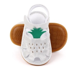 2021 cute white yellow flat heel hollow out fruit sandals