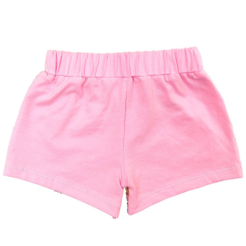 Wholesale Customized Design Cotton Rainbow Sequins Glitter Baby Girl Shorts With Bow