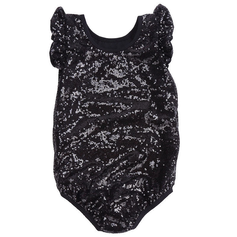 Top Quality Boutique Girl Romper Cotton Sleeveless  Baby Clothes Sequin Leotard