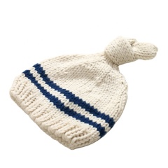 Newborn Photography Props Baby Navy Blue Hat Striped Crochet Knitting Clothing Set