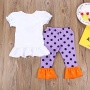 Halloween kids puff sleeves polka dot flared pants trendy toddler clothes