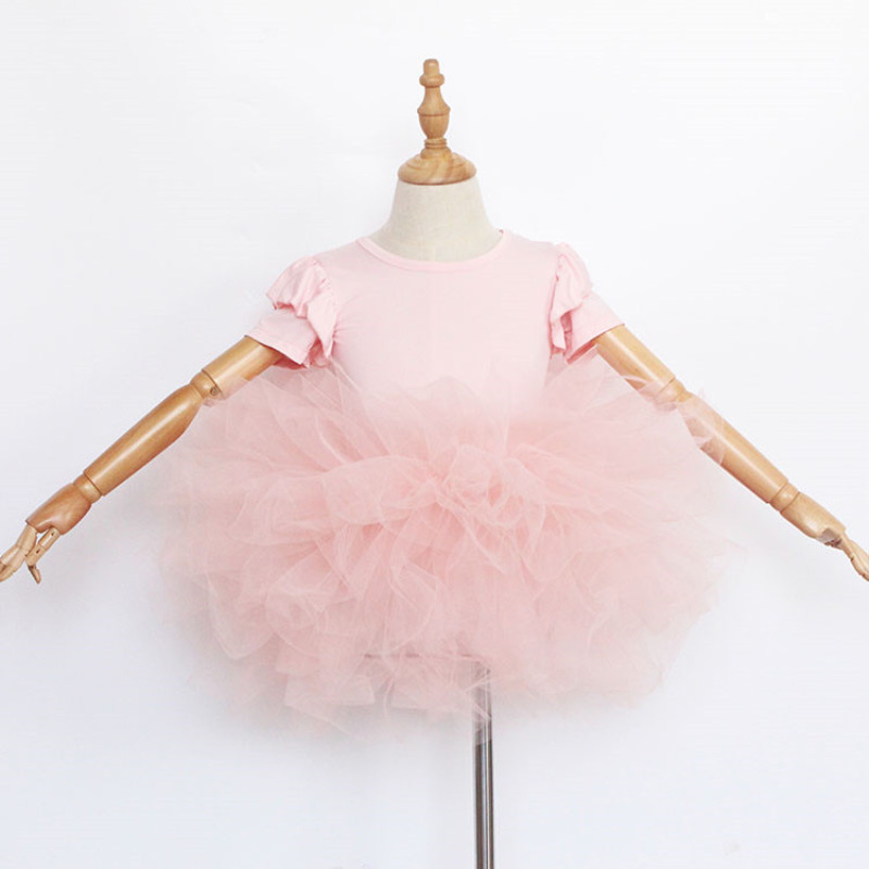 Wholesale Girls Casual Short Sleeves Ballet Tulle Tutu Dancing Skirts