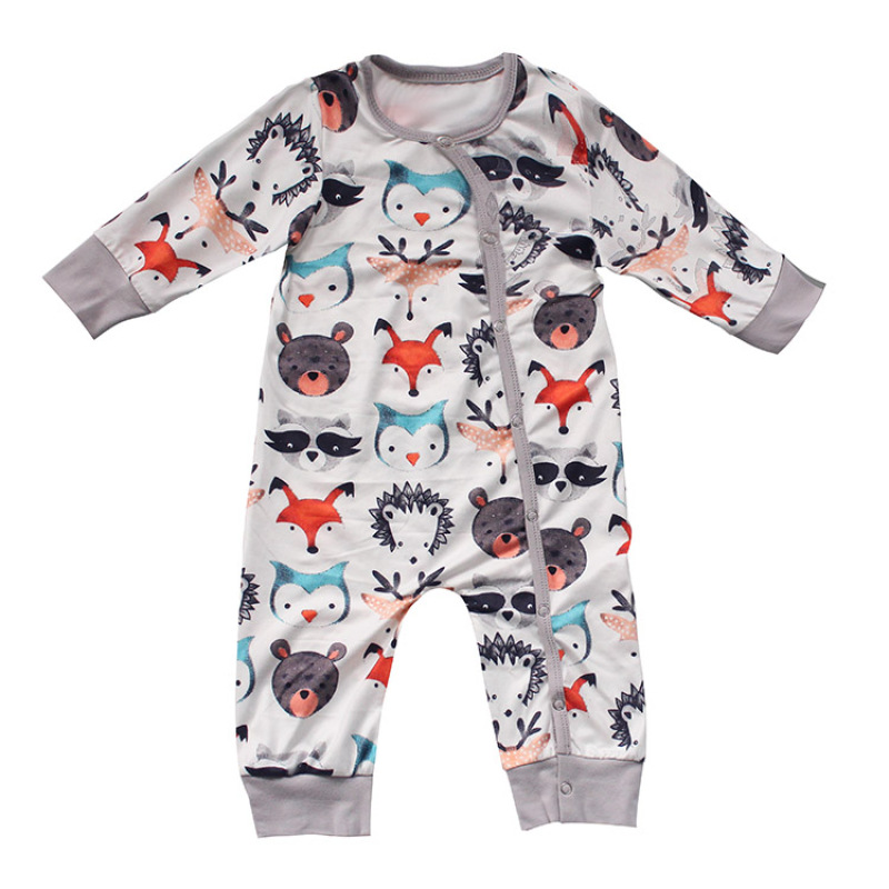 Factory sale animal kids cartoon newborn toddler baby boys fall boutique long sleeves romper