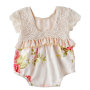 Boutique cute cotton floral baby romper ruffle onesie infant girl rompers