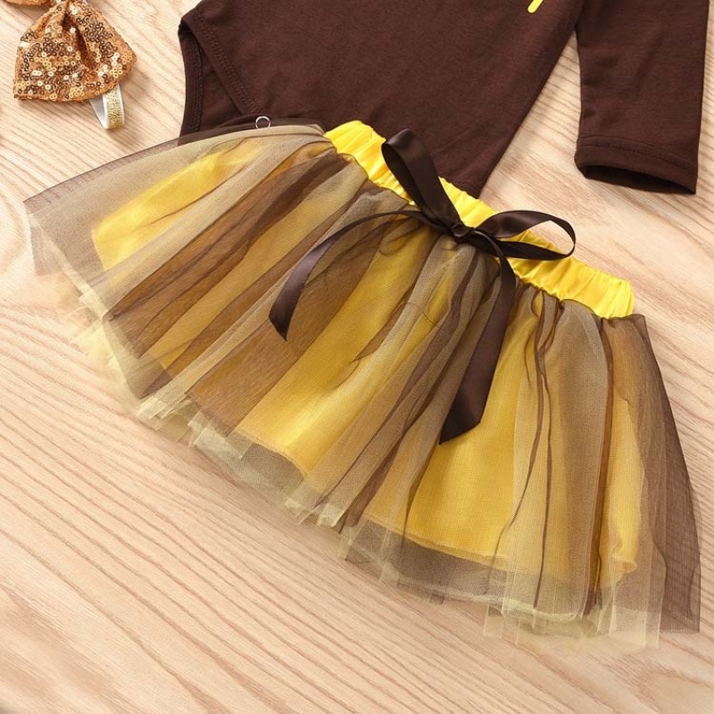 Wholesale thanksgiving new born kids fashion baby clothes tutu romper set