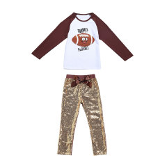 Lovely Football Pattern Autumn Children's Boutique Clothing Set