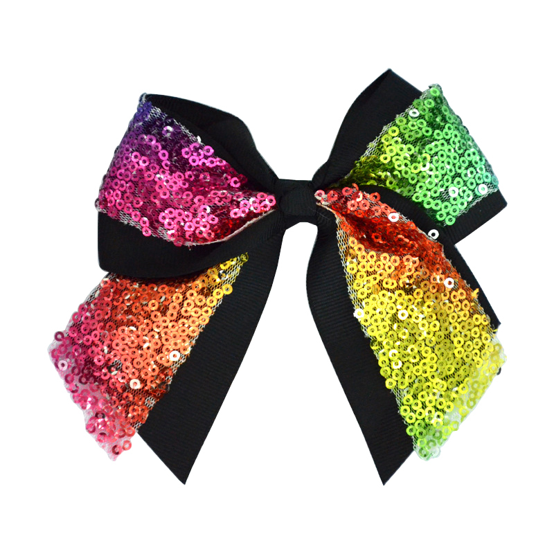 Pretty Embroidered Gradient Sequin Baby Hair Headbands With Bow