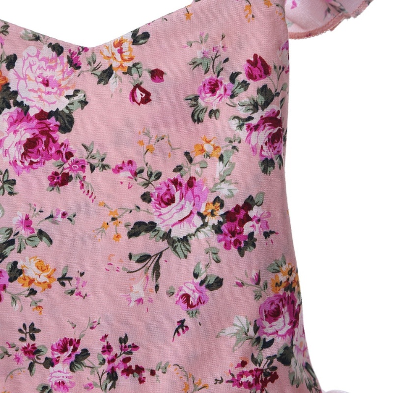 Floral Kids Girls Birthday Party Backless Tulle Tutu Dress
