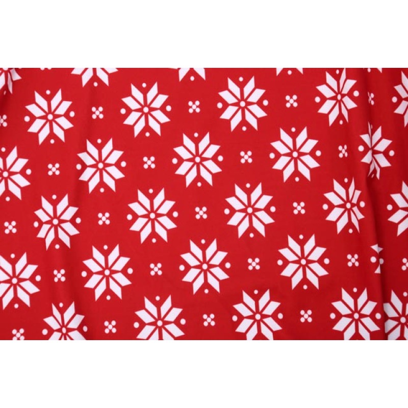 Cheerful Red Color Long Sleeve Christmas Tunic Dress for Children Girls