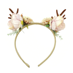 Party Flower Decoration  Animal Headband Custom Christmas Cat Ears Deer Antler Headband