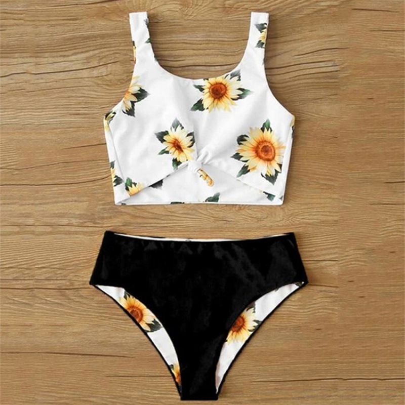 Factory two piece sexy high waist flower swimsuits wimwear