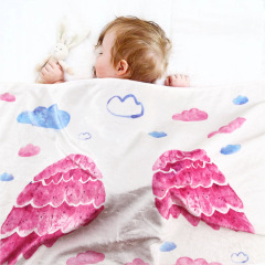 KAPU Photography Thick Fleece Monthly  Milestone Wings Flower Baby blanket Blanket