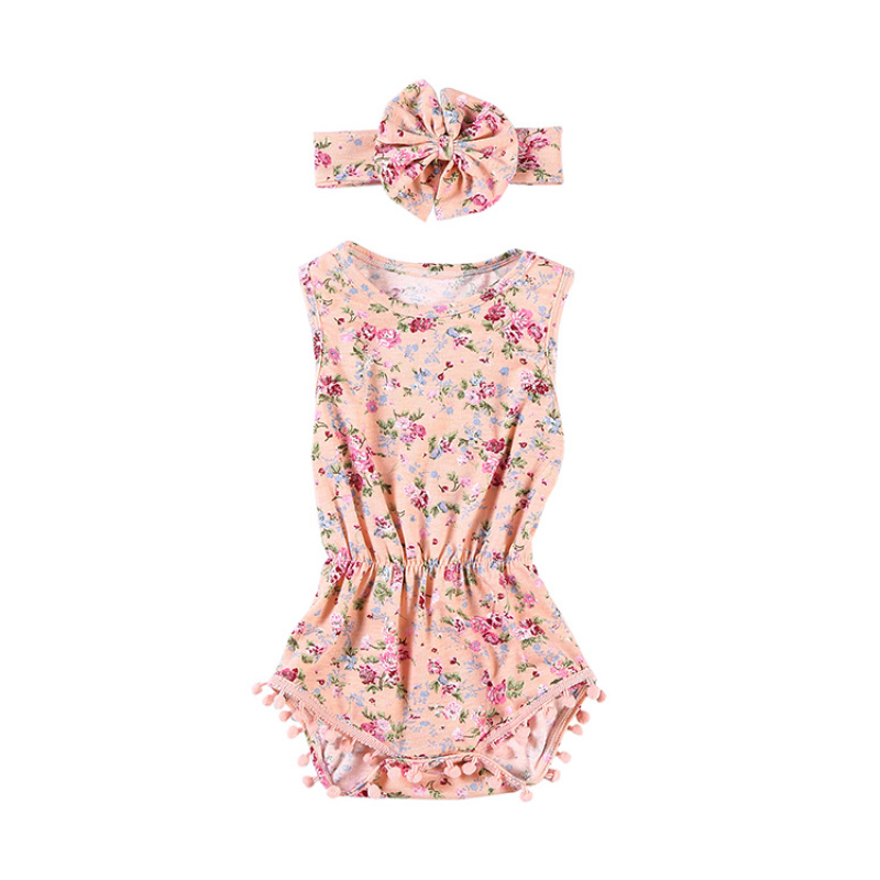 Wholesale custom high quality cheap Floral Cotton Baby Romper & Outfit dress  for spring and summer