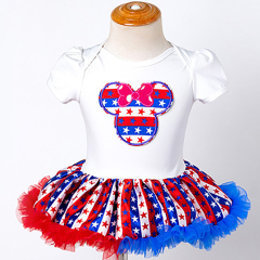 2021 hot sales 4th of July  baby kdis girl clothing set cotton