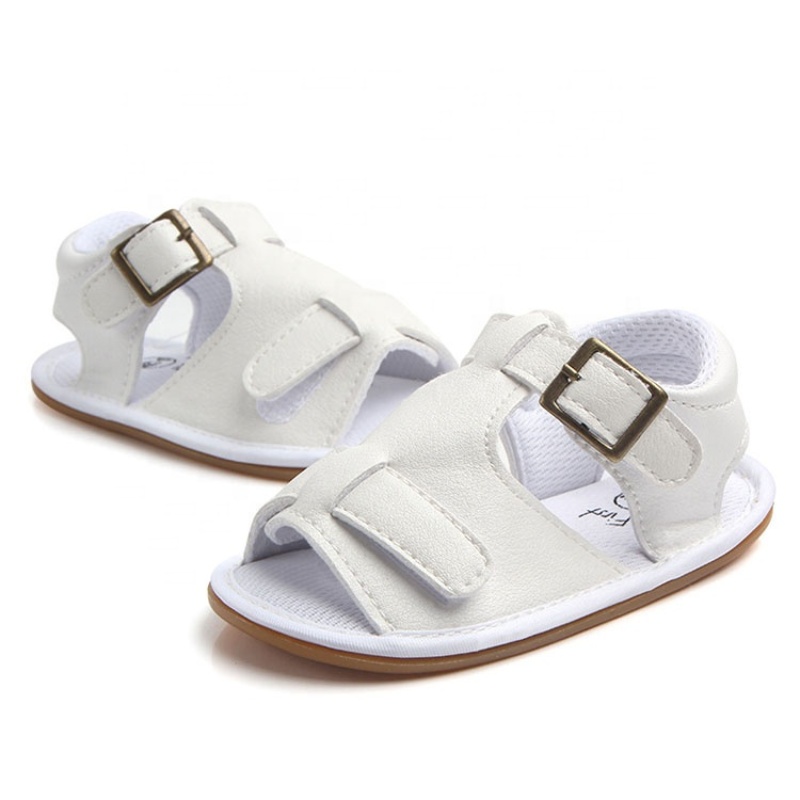 2021 summer fashion solid color baby boy buckle strap leather sandals