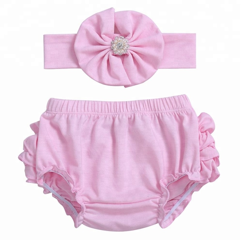 2018 Breathable cotton bloomers for kids wholesale ruffle panties baby bloomers