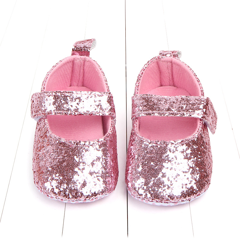 Wholesale Fancy Hook and Loop Girls Black Gold Silver Genuine Leather Shoes for Little Baby Toddlers