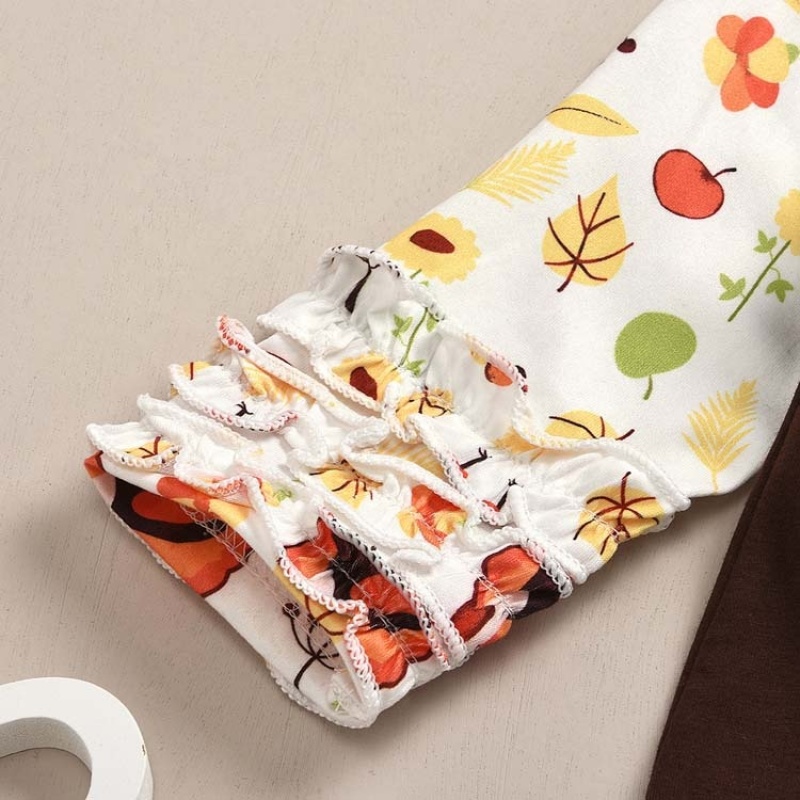 Boutique thanksgiving cute cotton digital print clothing baby sets