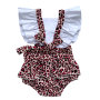 Wholesale Infant  hot sale baby summer clothes short sleeve leopard baby rompers