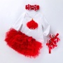 Wholesale Smash Cake Birthday Bodysuit With Tutu Skirts And Baby Shoes And Headband For Girls