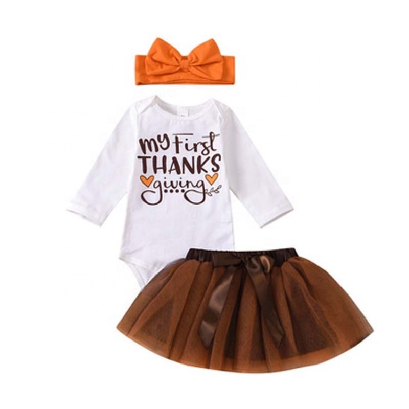 Cheap high quality baby fashion tutu mesh skirt long sleeve romper clothes set
