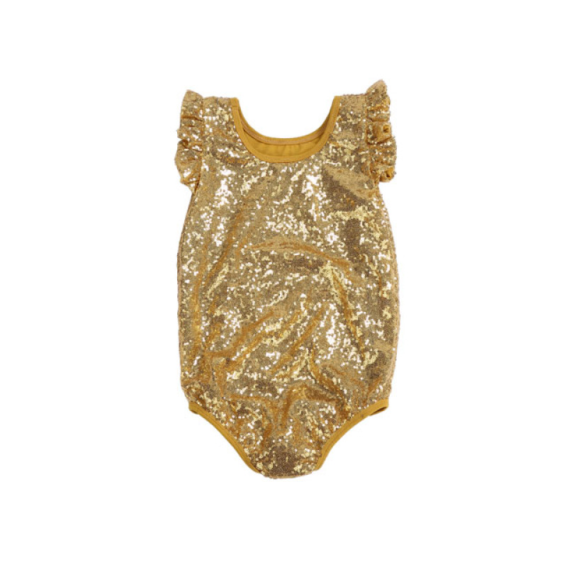 2-5 Years Baby Girls Romper clothes wholesale cotton sleeveless baby sequin romper