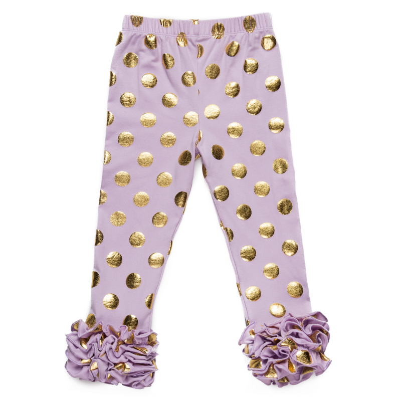 Cotton Knit Baby Pants Pattern Polka Dot Kids Children Girls Baby Icing Ruffle Leggings
