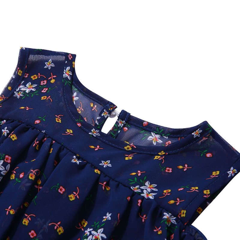 Boutique Polyester Flora Cold Off Shoulder Tassel Dress For Baby Girls