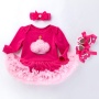 New Arrival Children Birthday Tutu Dress With Baby Shoes And Headband Set 