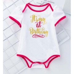 Hot Sale Cotton Toddler Birthday Romper For Girls