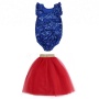 2018 Latest 4th of July boutique clothing summer outfit sequin romper tutu set for baby girl